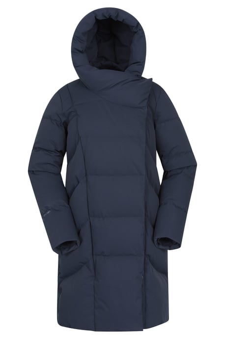Women's Cosy Wrap Down Padded Jacket Water Resistant Warm Puffer Winter Coat Navy - Image 5