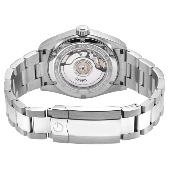 Gevril Men's Automatic West Village 316L Stainless Steel Case, Blue Sunray Dial, 316L Stainless Steel Bracelet. - Image 2