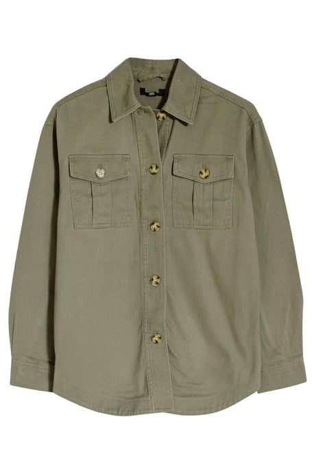 Khaki Canvas Overshirt Shacket - Image 4