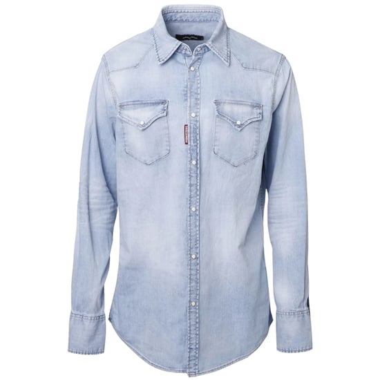 Dsquared2 Classic Western Faded Denim Blue Shirt - Image 1