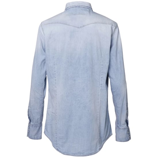 Dsquared2 Classic Western Faded Denim Blue Shirt - Image 2