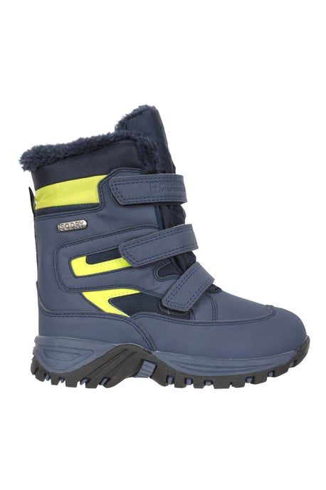 'Chill' Kids Snow Boots with Touch Strap Fastening Water Resistant Winter Shoes Green - Image 2