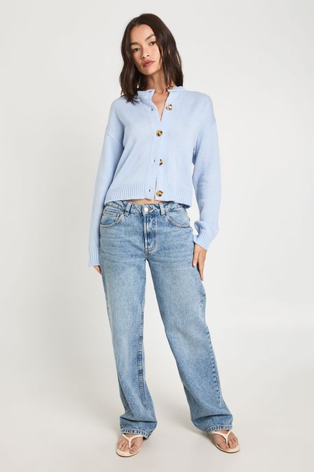 Crew Neck Soft Knit Knitted Cardigan - Image 3