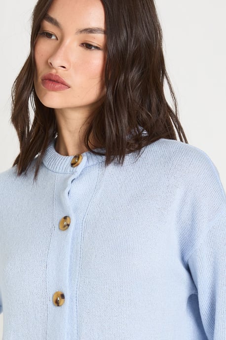 Crew Neck Soft Knit Knitted Cardigan - Image 4