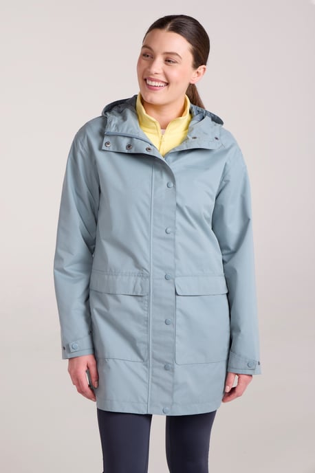 'Riviera' Women's Waterproof Jacket with Adjustable Hood Breathable Coat Pale Green - Image 1