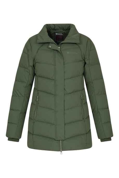 'Isla II' Women's Down Jacket Water Resistant Faux Fur Hood Warm Winter Coat Khaki - Image 6