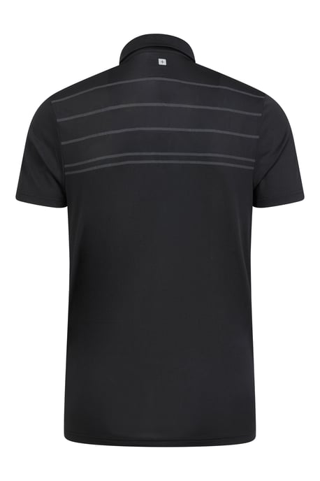 Men's Away IsoCool Polo with Button Neck Sun Protection Summer Tee Black - Image 3