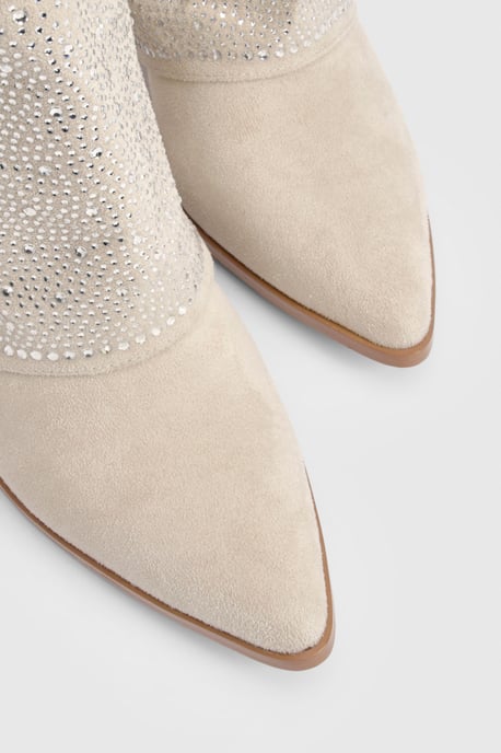 Fold Over Embellished Knee High Western Boots - Image 5