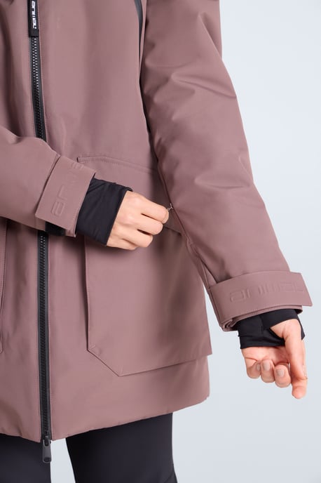 'Echo' Women's Ski Jacket with Zip Fastening Waterproof Winter Coat Brown - Image 3