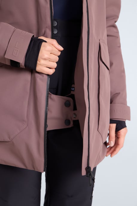 'Echo' Women's Ski Jacket with Zip Fastening Waterproof Winter Coat Brown - Image 4