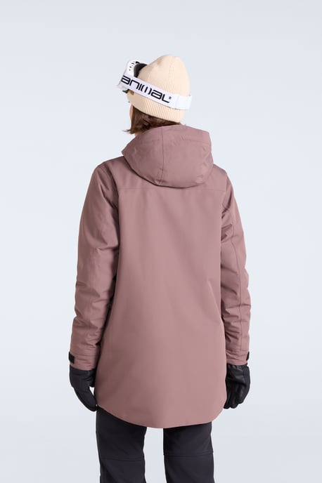 'Echo' Women's Ski Jacket with Zip Fastening Waterproof Winter Coat Brown - Image 5