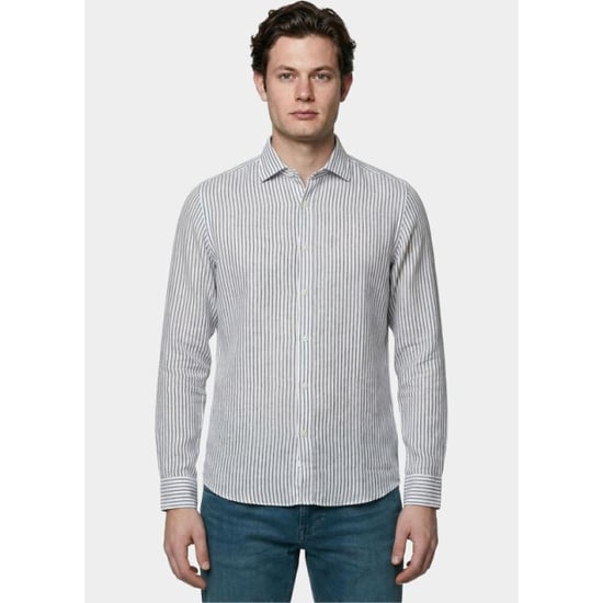 Bos Bright Blue Overhemd heren linnen shirt 5400.426/2c - Image 2