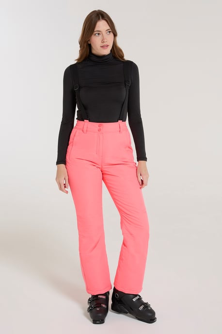 'Moon' Women's Slim Leg Ski Pants Water Resistant Warm Insulated Winter Trousers Pink - Image 1