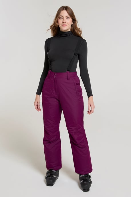 'Moon' Women's Ski Pants Warm Insulated Snow Proof Elastic Waist Winter Trouser Purple - Image 2