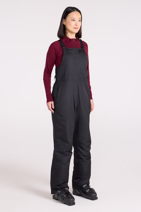 'Moon' Women's Bib Front Ski Pants Water Resistant Winter Snowboard Trouser Black - Image 4