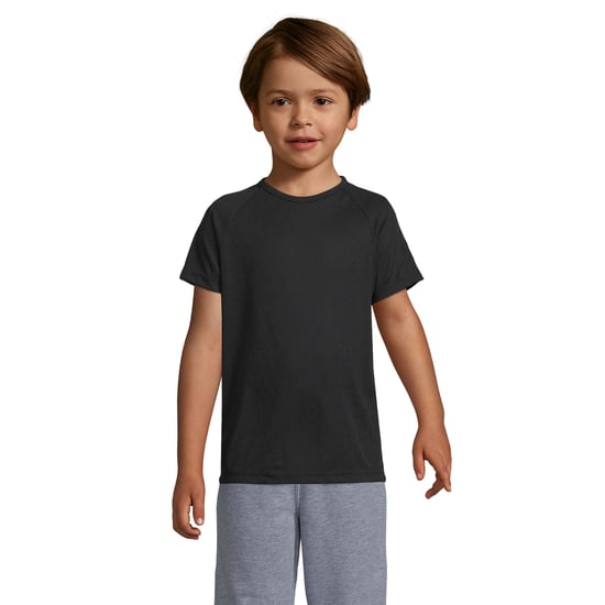 SOLS Kinderen/Kinderen Sportief Raglan T-shirt (Zwart) - Image 1