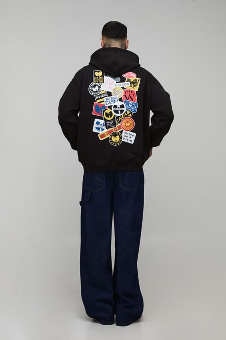 Tall Oversized Wu-Tang License Printed Hoodie - Image 2