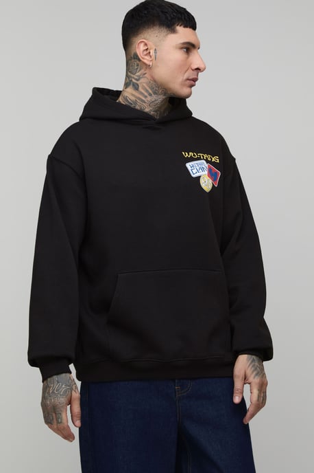 Tall Oversized Wu-Tang License Printed Hoodie - Image 3
