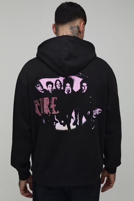 Tall Oversized The Cure License Printed Hoodie - Image 1