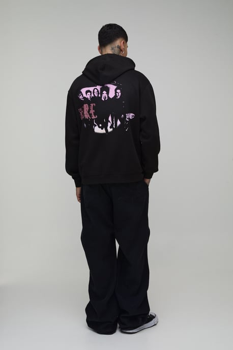 Tall Oversized The Cure License Printed Hoodie - Image 2
