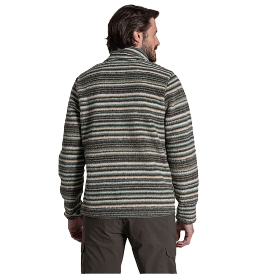 Craghoppers Heren Tatton II Contrast Gestreept Fleece Top (Bosgroen) - Image 2