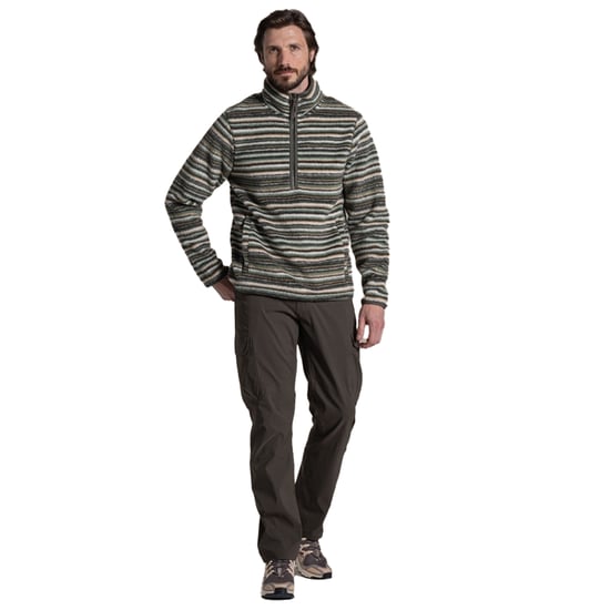 Craghoppers Heren Tatton II Contrast Gestreept Fleece Top (Bosgroen) - Image 4
