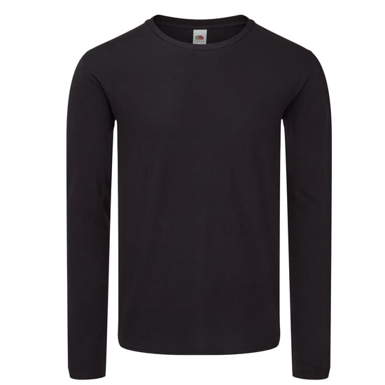 Fruit of the Loom Heren Iconic 150 Classic T-shirt met lange mouwen (Zwart) - Image 1