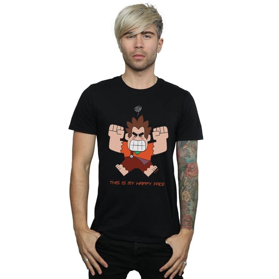 Disney Heren Wreck It Ralph Happy Face T-Shirt (Zwart) - Image 2