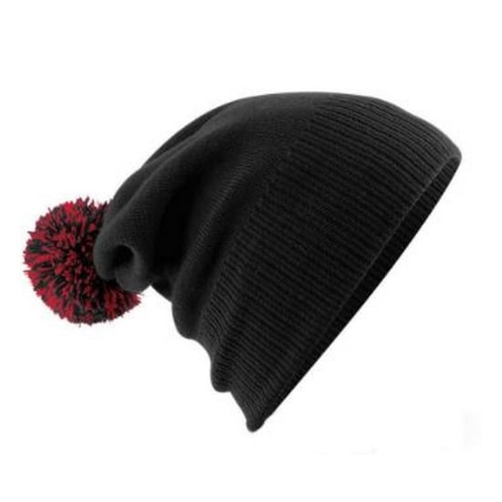 Beechfield Volwassenen Unisex Snowstar Beanie (Zwart/Klassiek Rood) - Image 2