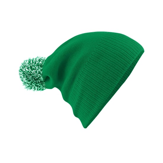 Beechfield Volwassenen Unisex Snowstar Beanie (Kelly Groen/Wit) - Image 3