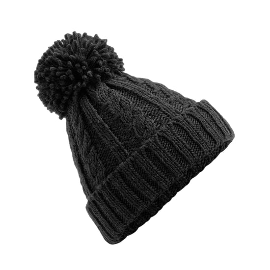 Beechfield Unsiex Volwassenen Kabelbreien Melange Beanie (Zwart) - Image 2