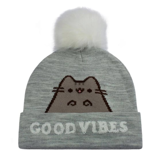 Pusheen Unisex Good Vibes Pom Pom muts voor volwassenen (Grijs/Wit) - Image 1