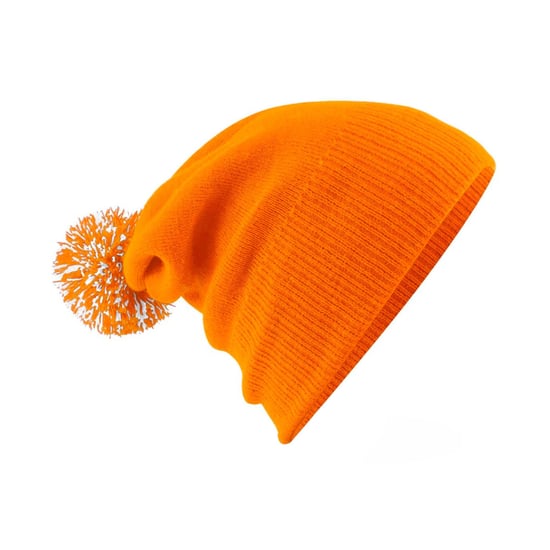 Beechfield Volwassenen Unisex Snowstar Beanie (Oranje/Wit) - Image 2