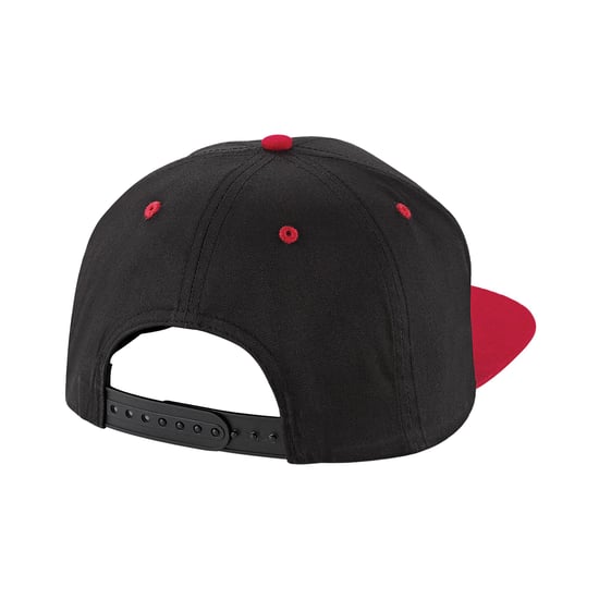 Beechfield Unisex Volwassen Contrast 5 Panel Snapback Cap (Zwart/Klassiek Rood) - Image 2
