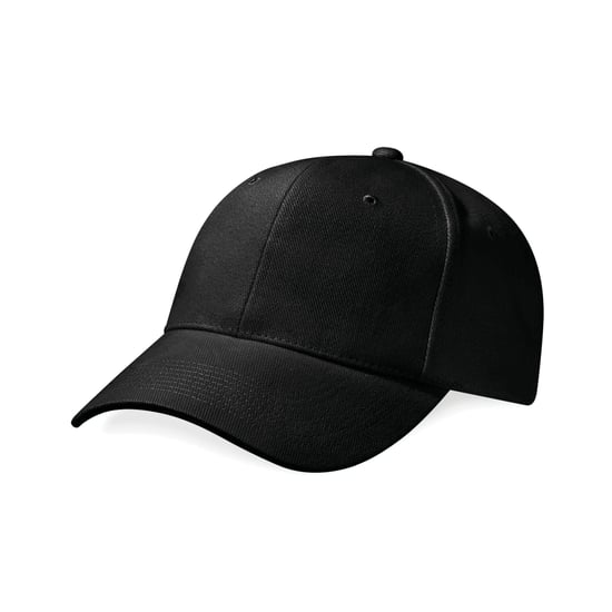 Beechfield Unisex Pro-Style Heavy Brushed Cotton Baseball Cap voor volwassenen (Zwart) - Image 1