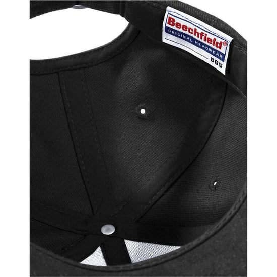 Beechfield Unisex Pro-Style Heavy Brushed Cotton Baseball Cap voor volwassenen (Zwart) - Image 3