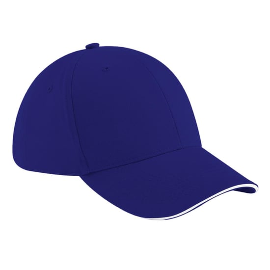 Beechfield Volwassenen Unisex Athleisure Cotton Baseball Cap (Franse marine / Wit) - Image 1