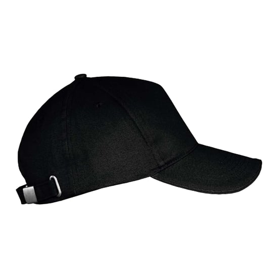 SOLS Long Beach 5 Paneel Baseball Cap (Zwart) - Image 3