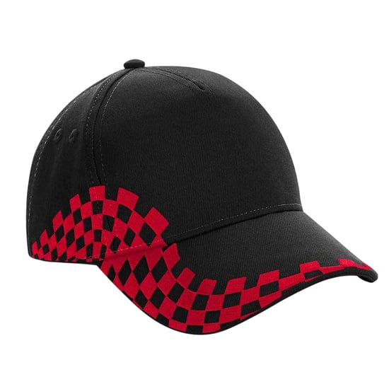 Beechfield Grand Prix Cap (Zwart/Klassiek Rood) - Image 2