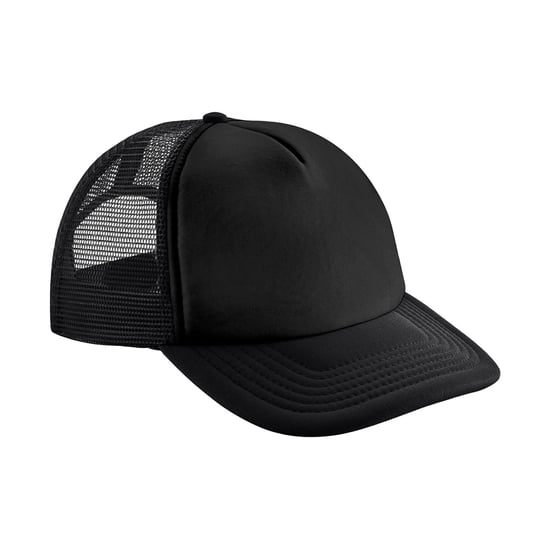 Beechfield Childrens/Kids Vintage Snapback Trucker Cap (Black/Black) - Image 1