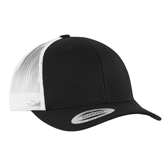 Flexfit Retro tweekleurige truckerpet (Zwart/Wit) - Image 1