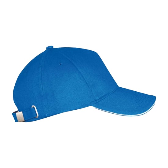 SOLS Long Beach 5 Paneel Baseball Cap (Koningsblauw/Wit) - Image 3