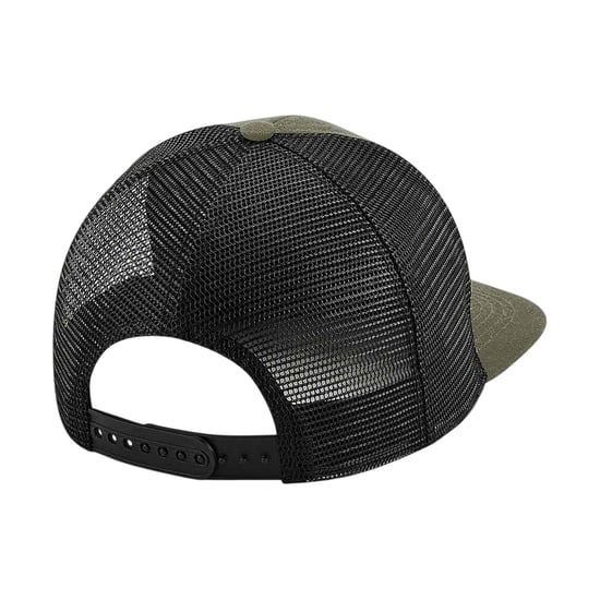 Beechfield Originele 6 Paneel Flat Peak Trucker Cap (Olijfgroen/zwart) - Image 2