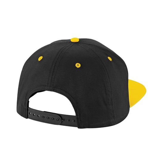 Beechfield Unisex Volwassen Contrast 5 Panel Snapback Cap (ZWART/GEEL) - Image 2