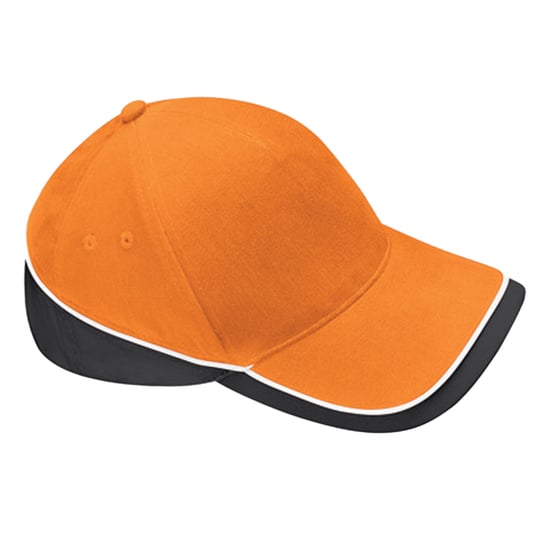 Beechfield Teamwear Competition Baseball Cap (Orange/Black/White) - Image 1