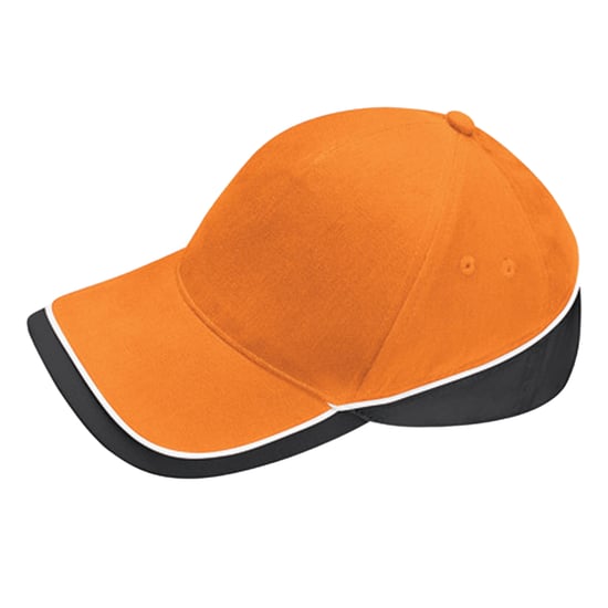 Beechfield Teamwear Competition Baseball Cap (Orange/Black/White) - Image 2
