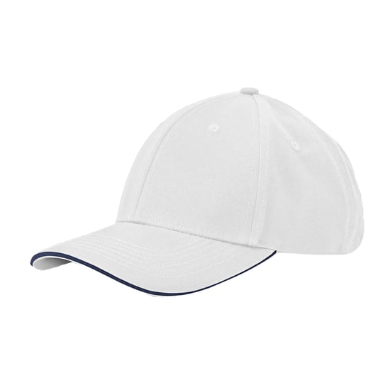 Beechfield EarthAware 6 Paneel Organic Cotton Sandwich Peak Cap (Witte/franse marine) - Image 2