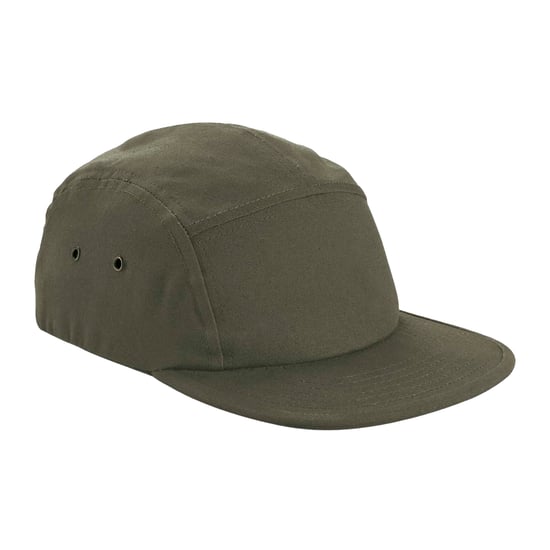 Beechfield Canvas 5 Panel Baseball Cap (Olive Green) - Image 1