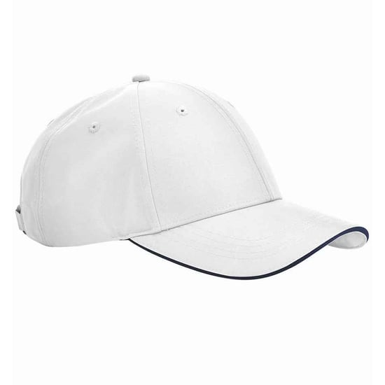 Beechfield Team Sport-Tech Cap (Witte/franse marine) - Image 1