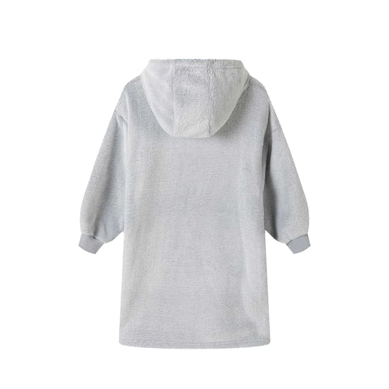 Minoti Meisjes Knuffel Geborduurde Fleece Oversized Hoodie (Grijs) - Image 2